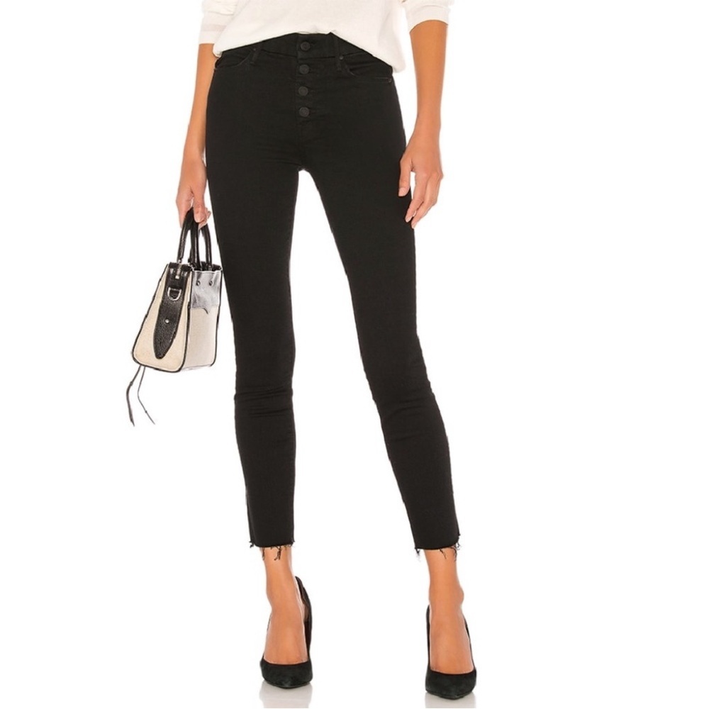 MOTHER Pixie Ankle Fray Not Guilty (Black) Wash Jeans - 26